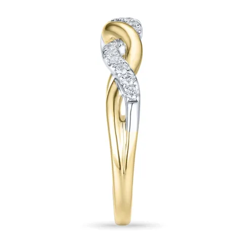 diamant ring in 14 karaat goud-en witgoud 0,13 ct