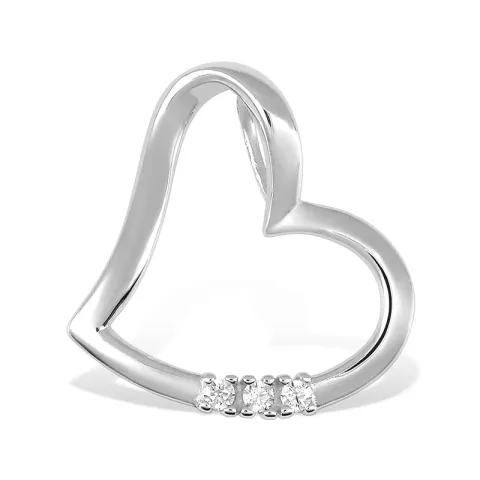 Hart hanger in 9 karaat witgoud