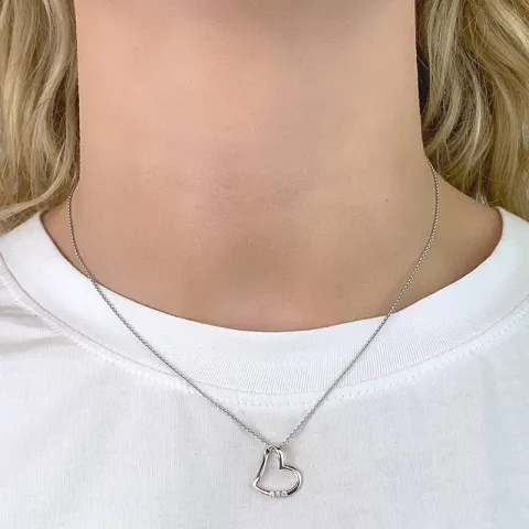 Hart hanger in 9 karaat witgoud