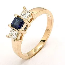 Saffier ring in 14 karaat goud 0,52 ct 0,36 ct