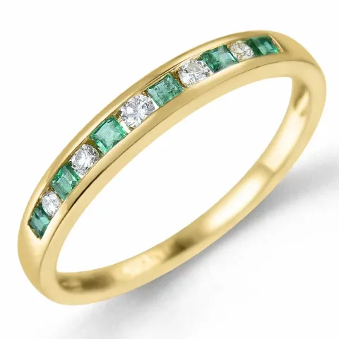 Smaragd gouden ring in 14 karaat goud 0,11 ct 0,21 ct