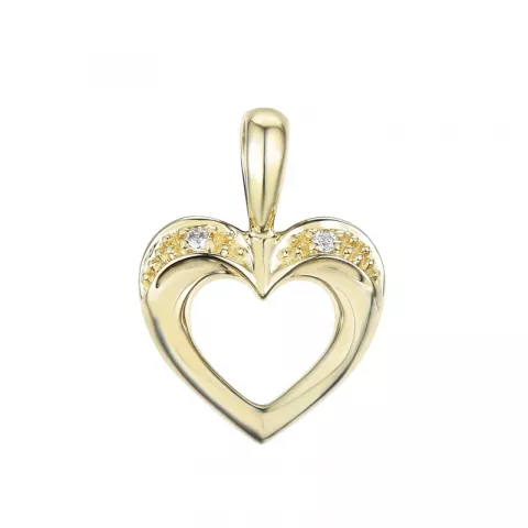 hart diamant hanger in 14 caraat goud 0,02 ct