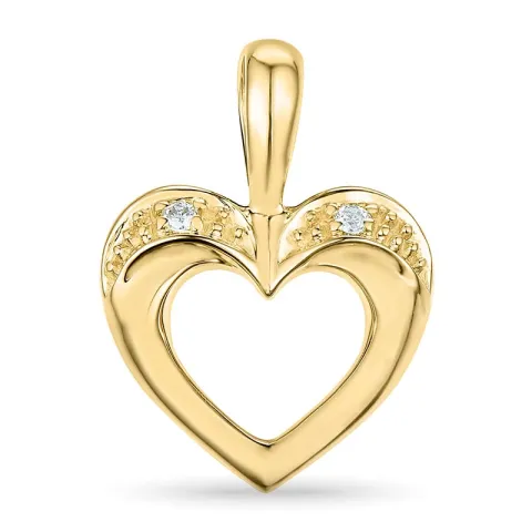 hart diamant hanger in 14 caraat goud 0,02 ct