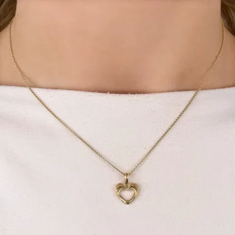 hart diamant hanger in 14 caraat goud 0,02 ct