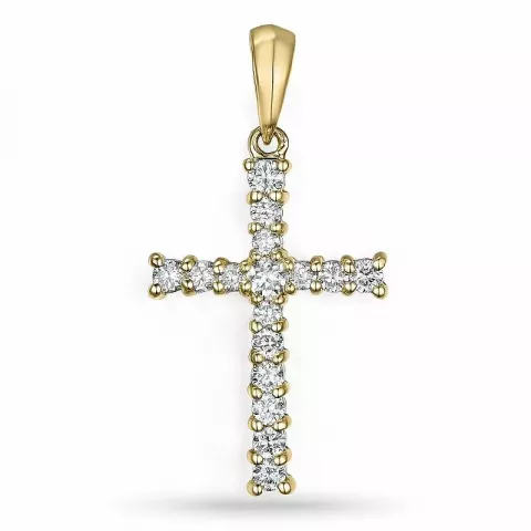 kruis diamanten hanger in 14 caraat goud 0,28 ct