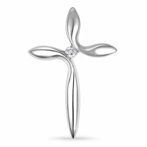 Hanger in 14 caraat witgoud 0,03 ct