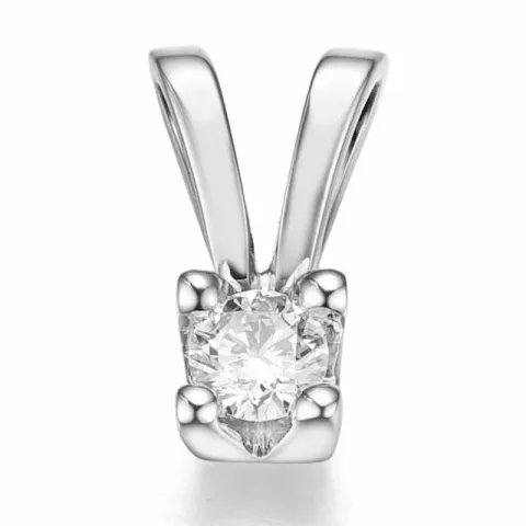 Diamant solitaire hanger in 14 caraat witgoud 0,12 ct