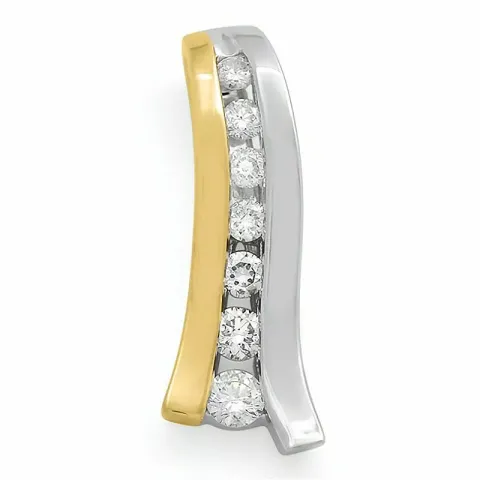 diamant hanger in 14 caraat goud-en witgoud 0,21 ct