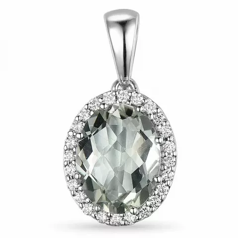 amethist diamanten hanger in 14 caraat witgoud 0,12 ct 2,00 ct