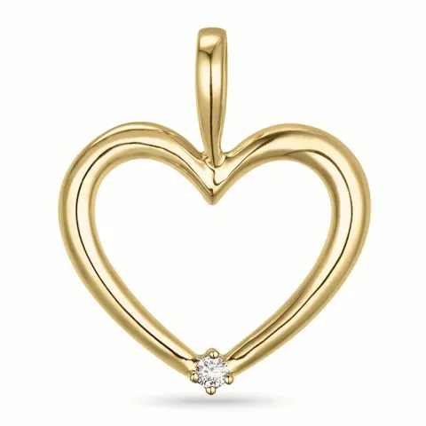 hart diamanten hanger in 14 caraat goud 0,02 ct