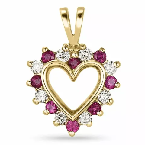 hart robijn hanger in 14 caraat goud 0,13 ct 0,20 ct