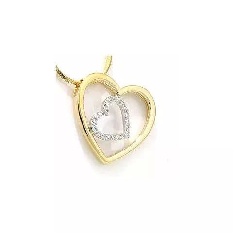 diamanten hanger in 14 caraat goud-en witgoud 0,12 ct