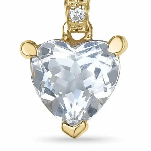 hart kwarts hanger in 14 caraat goud 0,03 ct 0,80 ct