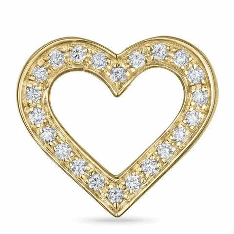 hart hanger in 14 caraat goud 0,15 ct