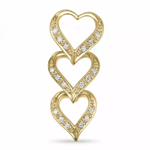 hart diamant hanger in 14 caraat goud 0,10 ct