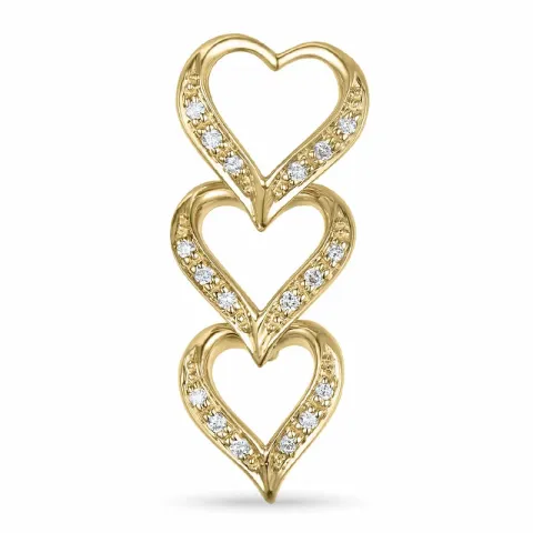 hart diamant hanger in 14 caraat goud 0,10 ct
