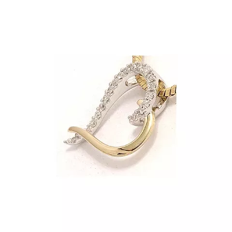 hart diamant hanger in 14 caraat goud-en witgoud 0,07 ct