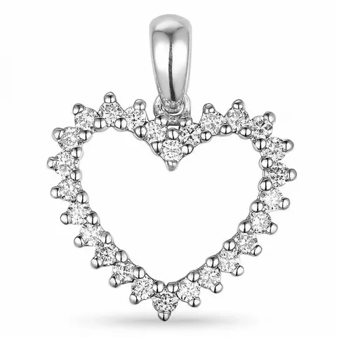 hart diamanten hanger in 14 caraat witgoud 0,46 ct