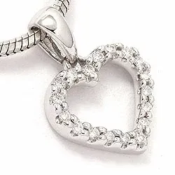 hart hanger in 14 caraat witgoud 0,13 ct