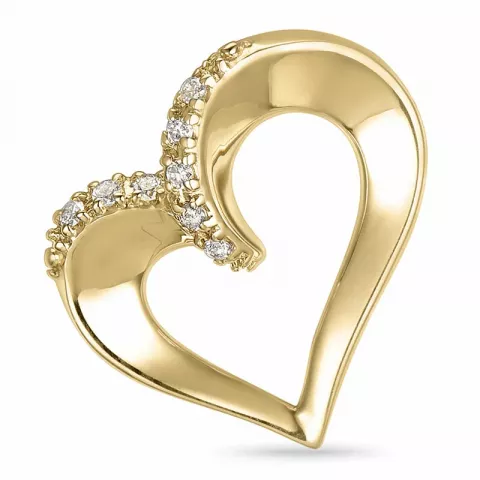 hart diamanten hanger in 14 caraat goud 0,06 ct