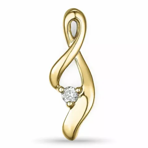 diamanten hanger in 14 caraat goud 0,03 ct