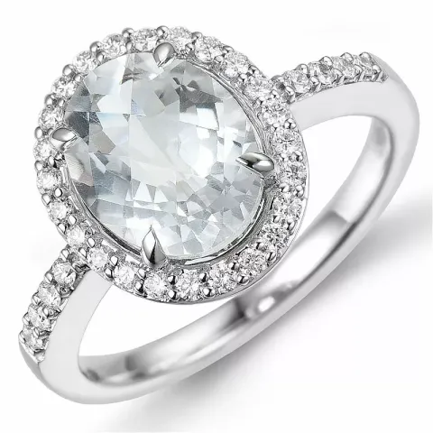 ovale diamant ring in 14 karaat witgoud 0,30 ct 2,55 ct