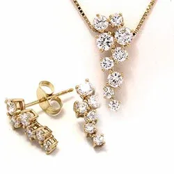 Set in 9 karaat goud met ketting