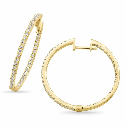 28 mm diamant creool in 14 karaat goud met diamant
