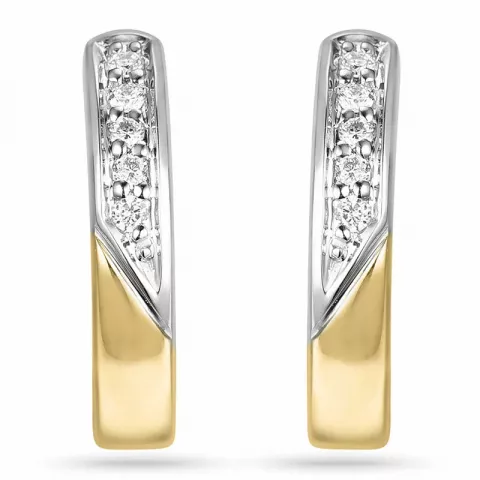 15 mm diamant creool in 14 karaat goud en witgoud met diamant 
