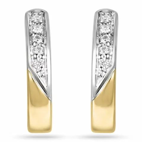 15 mm diamant creool in 14 karaat goud en witgoud met diamant