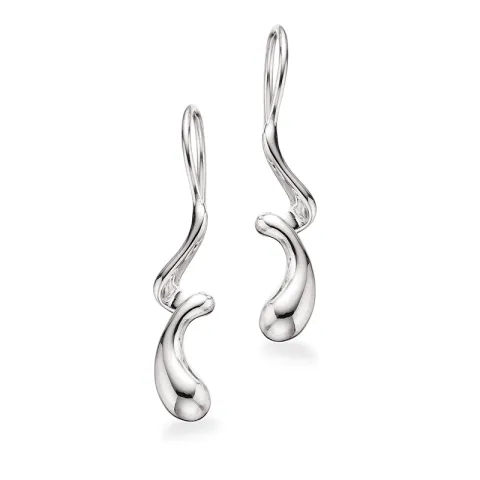 Scrouples lange oorbellen in zilver