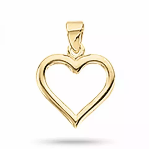 14 X 19 mm Scrouples hart hanger met ketting in 8 karaat goud met vergulde zilveren ketting