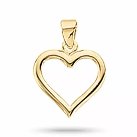 14 X 19 mm Scrouples hart hanger met ketting in 8 karaat goud met vergulde zilveren ketting