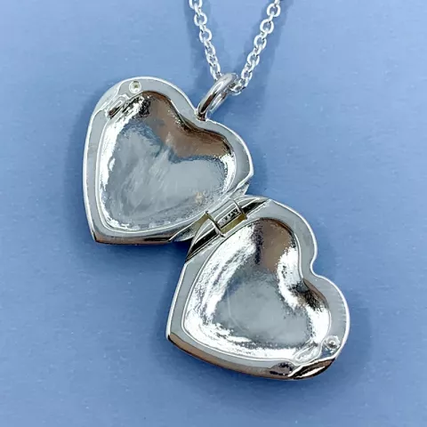 Scrouples hart medaillon met ketting in zilver