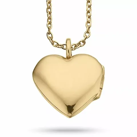 Scrouples hart medaillon met ketting in verguld sterlingzilver