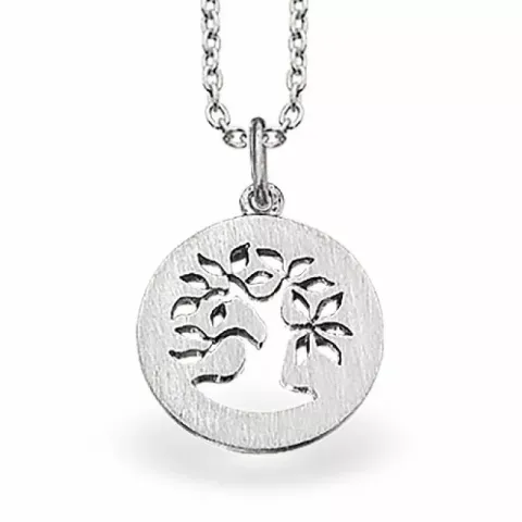 13,5 mm scrouples boom van het leven hanger met ketting in zilver