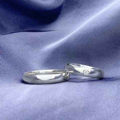 Scrouples trouwringen  in zilver 0,04 ct