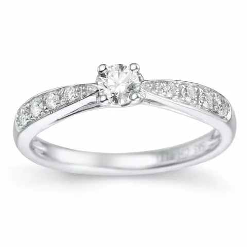 Diamant ring in 14 karaat witgoud 0,18 ct 0,14 ct