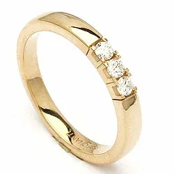 mémoire ring in 14 karaat goud 3 x 0,05 ct