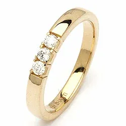 mémoire ring in 14 karaat goud 3 x 0,05 ct