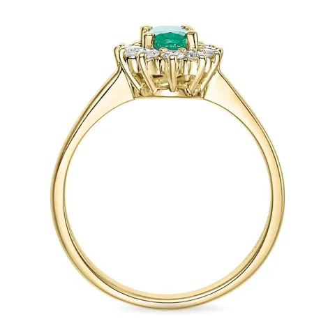 smaragd rozetring in 14 karaat goud 0,26 ct 0,47 ct
