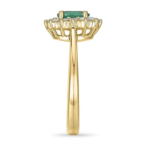 smaragd rozetring in 14 karaat goud 0,26 ct 0,47 ct
