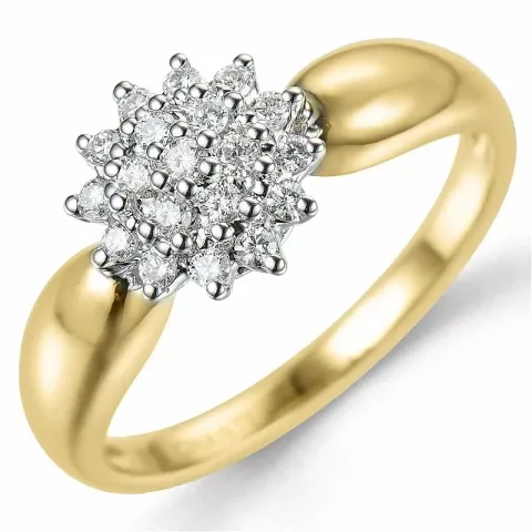 Diamant ring in 14 karaat goud-en witgoud 0,27 ct