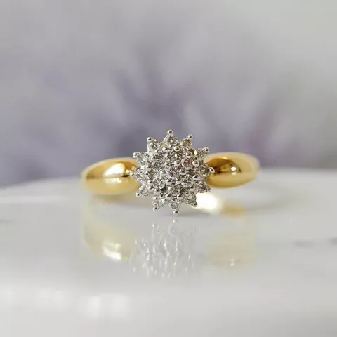 Diamant ring in 14 karaat goud-en witgoud 0,27 ct