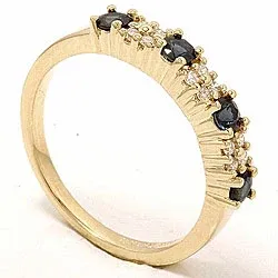 saffier diamant ring in 14 karaat goud 0,12 ct