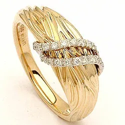ontwerper diamant ring in 14 karaat goud-en witgoud 0,13 ct