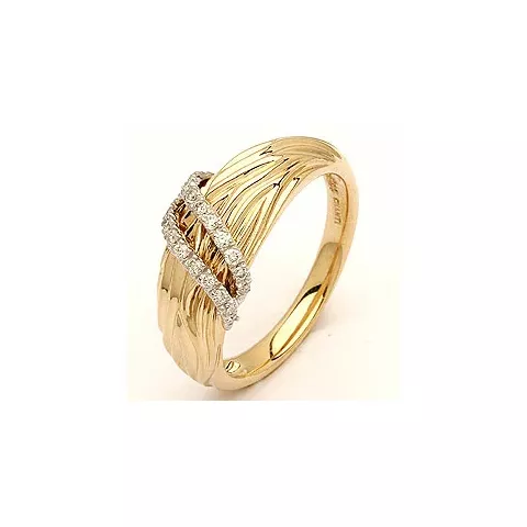 ontwerper  diamant ring in 14 karaat goud-en witgoud 0,13 ct