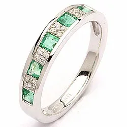 bestelde artikel -  smaragd ring in 14 karaat witgoud 0,07 ct 0,42 ct