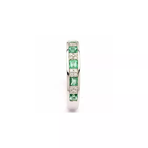 bestelde artikel -  smaragd ring in 14 karaat witgoud 0,07 ct 0,42 ct