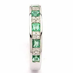 bestelde artikel - smaragd ring in 14 karaat witgoud 0,07 ct 0,42 ct